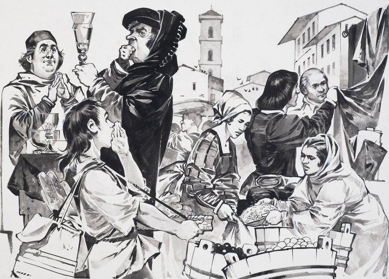 Florentinsk handel (gouache på papir) av Angus McBride