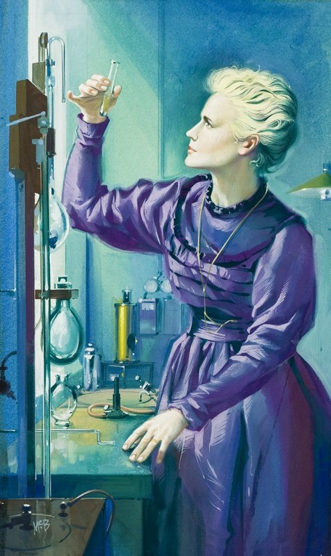 Madame Curie (1867–1934) (gouache på papir) av Angus McBride