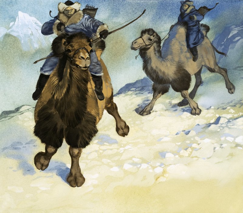 Mongolske krigere på kameler av Angus McBride