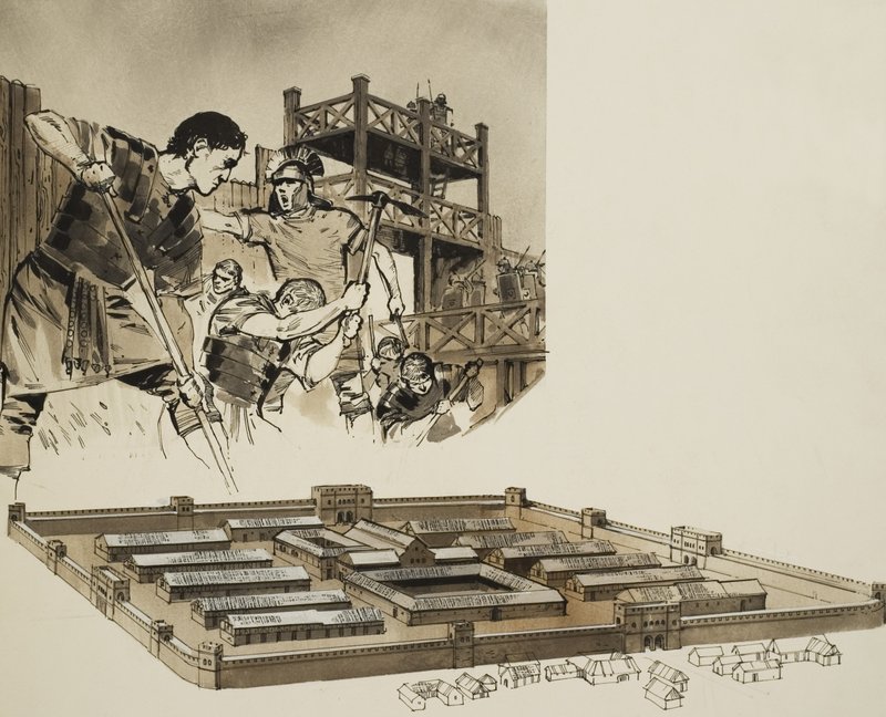 Romersk leir (gouache på papir) av Angus McBride