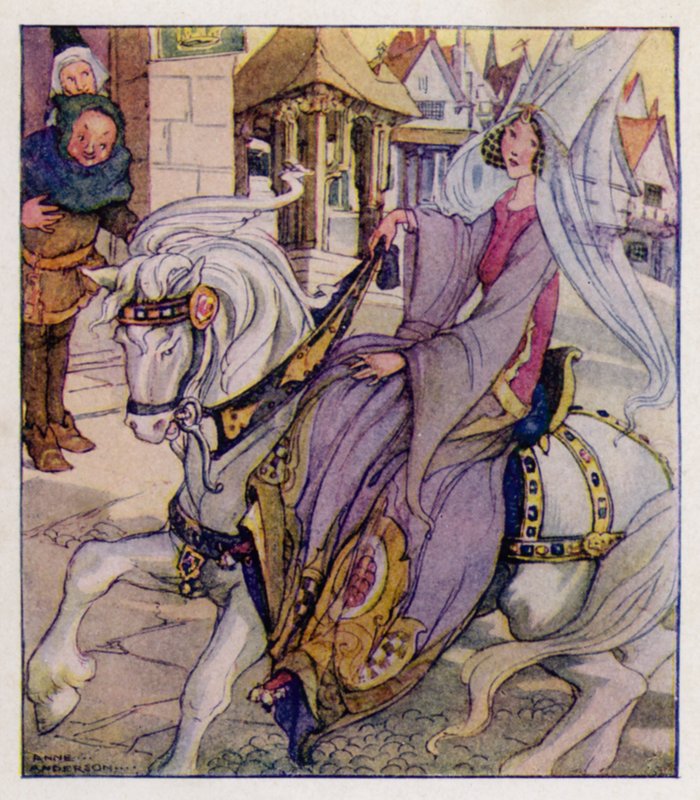 Barnerim: Ride A Cock-Horse To Banbury Cross (farge litho) av Anne (after) Anderson