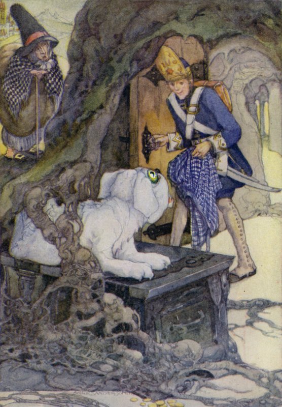 The Tinder Box (farge litho) av Anne (after) Anderson