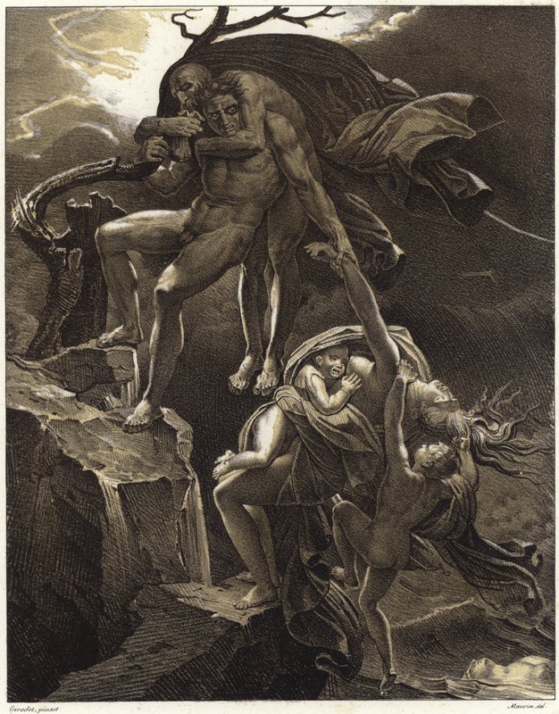 Scene du Deluge av Anne-Louis Girodet de Roucy-Trioson