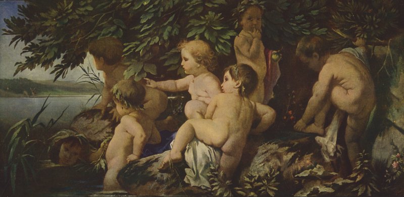 Badende barn (oljemaling) av Anselm Feuerbach