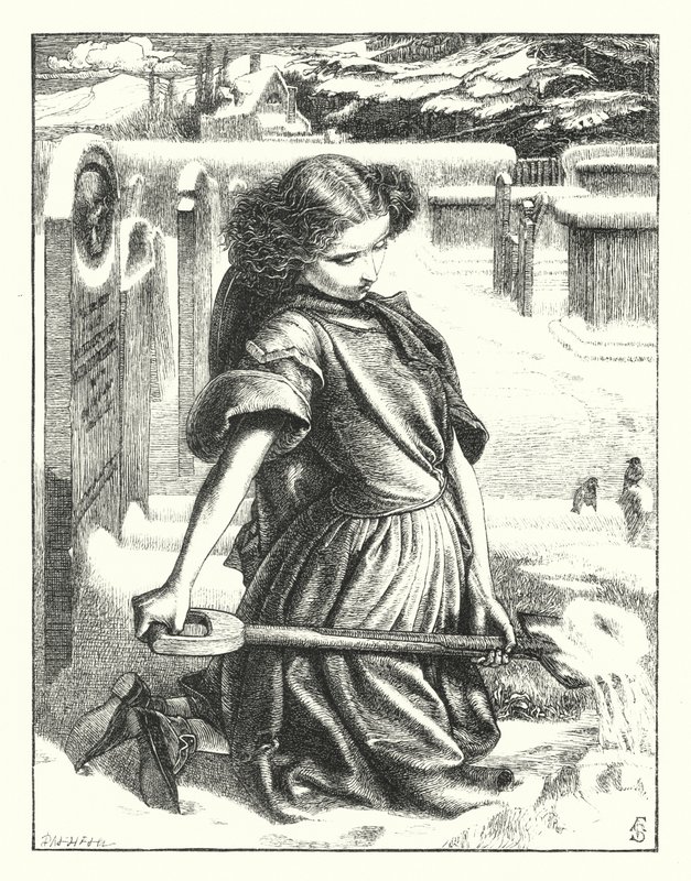 Den lille sørgende (gravering) av Anthony Frederick Augustus (after) Sandys