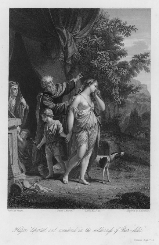 Hagar avvist, 1. Mosebok XXI av Anthony van (after) Dyck
