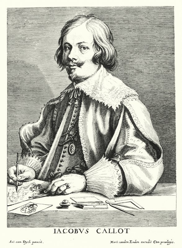 Jacques Callot , fransk tegner og trykkeri (gravering) av Anthony van (after) Dyck