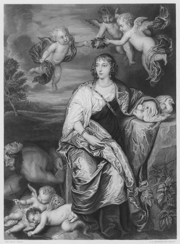 The Lady Digby, fra bildet i Royal Collection (gravering) av Anthony van (after) Dyck
