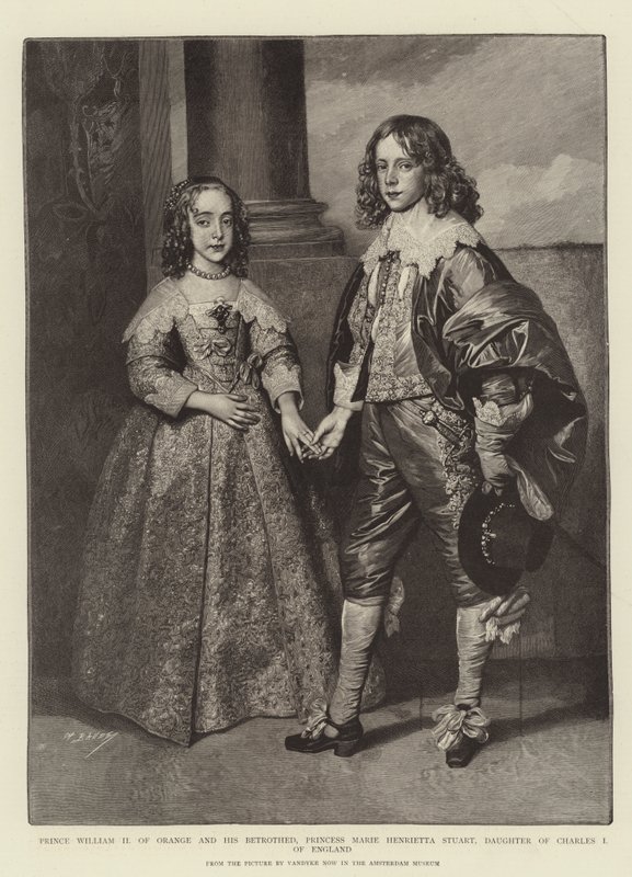 Prins William II av Orange og hans forlovede, prinsesse Marie Henrietta Stuart, datter av Charles I av England av Anthony van Dyck
