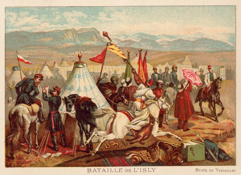 Slaget ved Isly, Marokko, 1844 (chromolitho) av Antoine Charles Horace Vernet