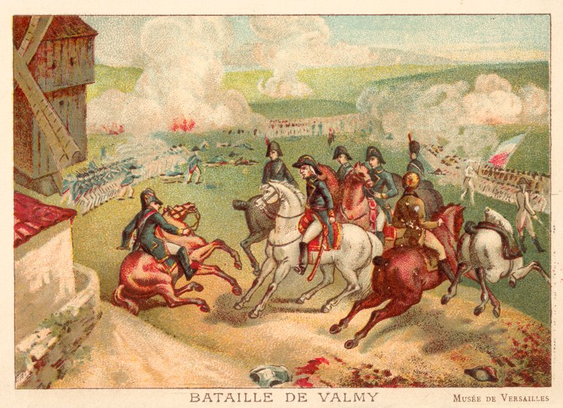 Slaget ved Valmy, Frankrike, 1792 (chromolitho) av Antoine Charles Horace Vernet