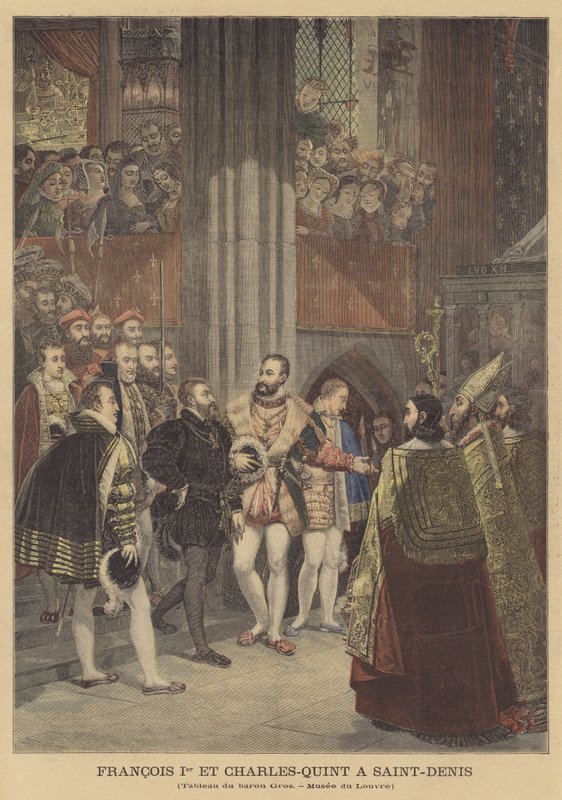 Francis I og Charles V på Saint-Denis av Antoine Jean Gros