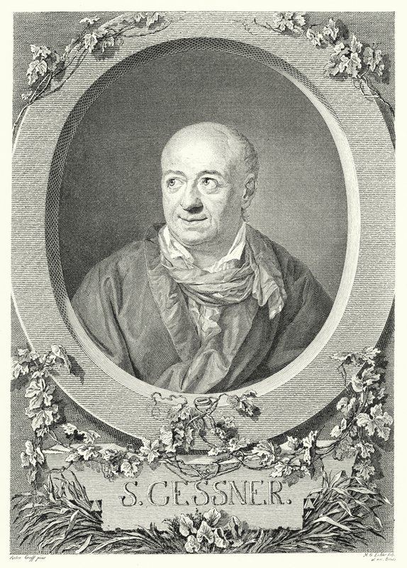 Salomon Gessner , sveitsisk maler og poet (gravering) av Anton (after) Graff
