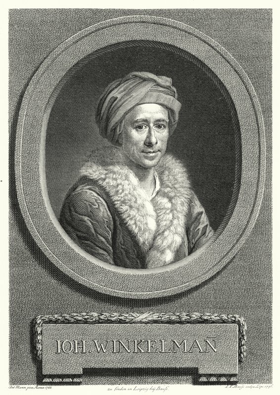 Johann Joachim Winckelmann , tysk kunsthistoriker og arkeolog (gravering) av Anton von (after) Maron