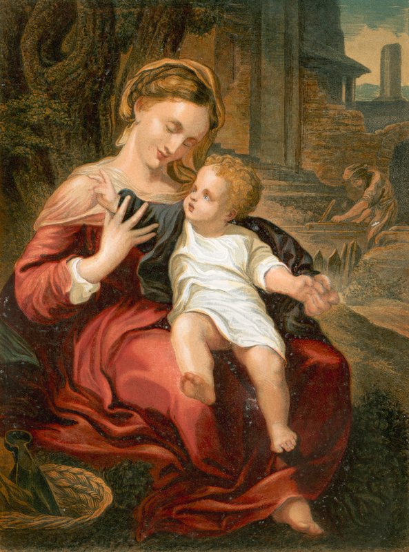 Den hellige familie av Antonio da Correggio