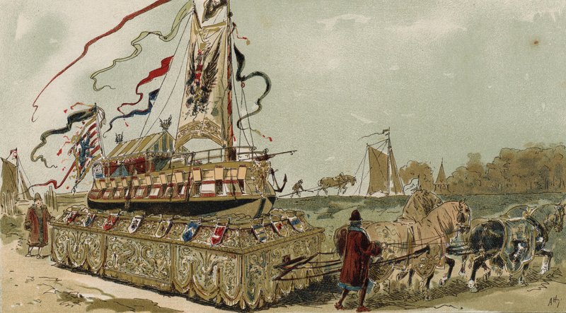 Lekter på Brugge-Ghent-kanalen, Spanske Nederland, 1500-tallet av Armand Jean Heins