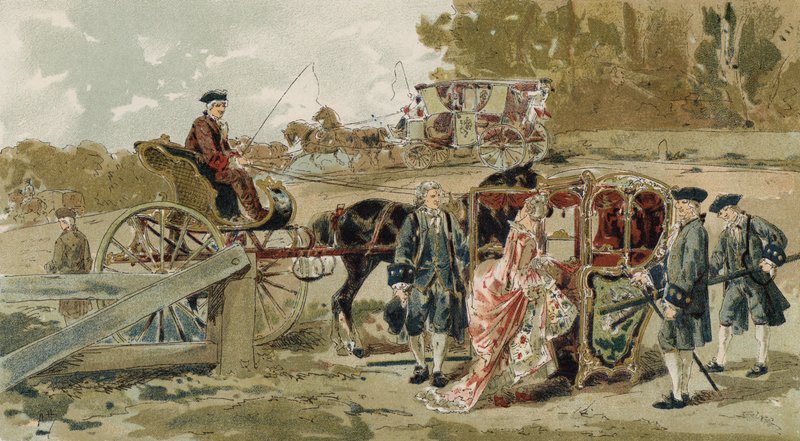 Fliguette og sedanstol, østerrikske Nederland, 1700-tallet av Armand Jean Heins