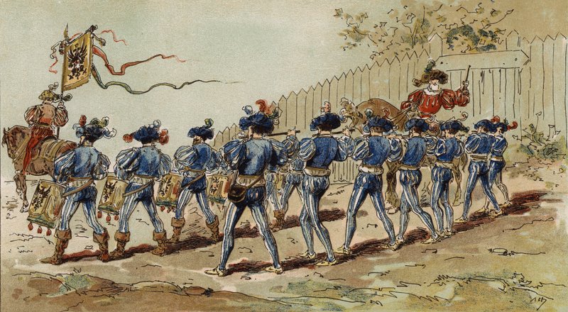 Hanseatiske fifers og trommeslagere, spanske Nederlandene, 1500-tallet av Armand Jean Heins