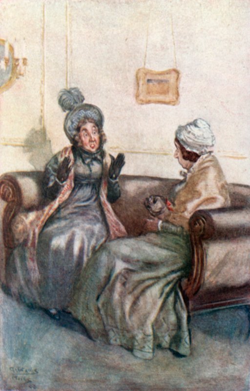 Illustrasjon for Northanger Abbey av Jane Austen av Arthur Wallis Mills