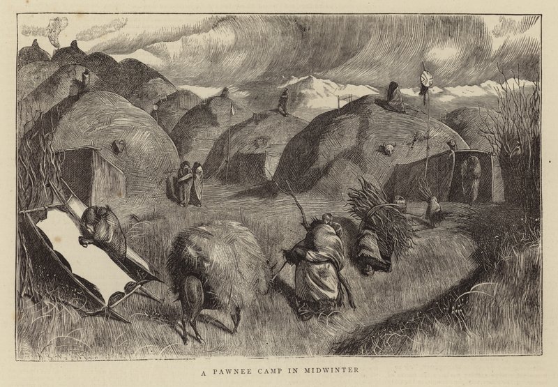 En Pawnee Camp midtvinter av Arthur Boyd Houghton