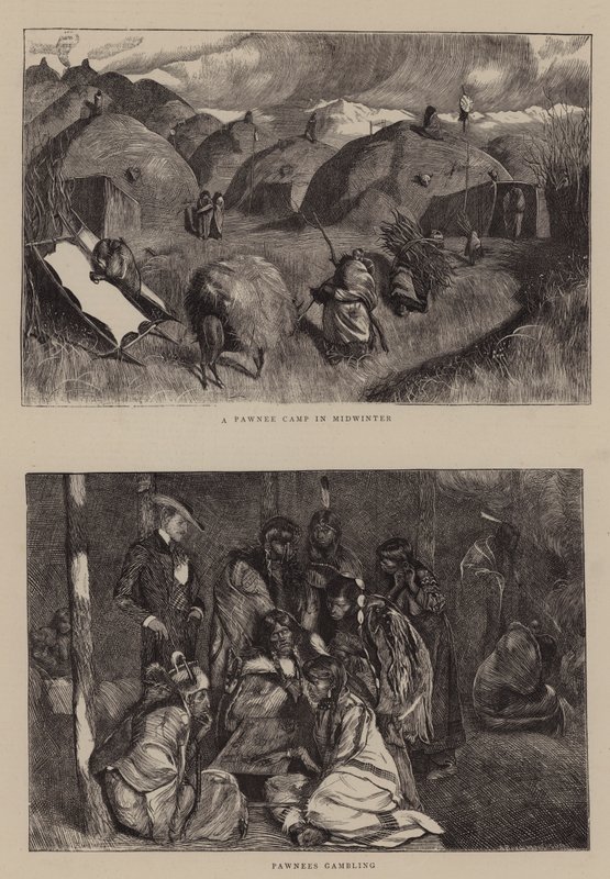 En Pawnee Camp midtvinter av Arthur Boyd Houghton