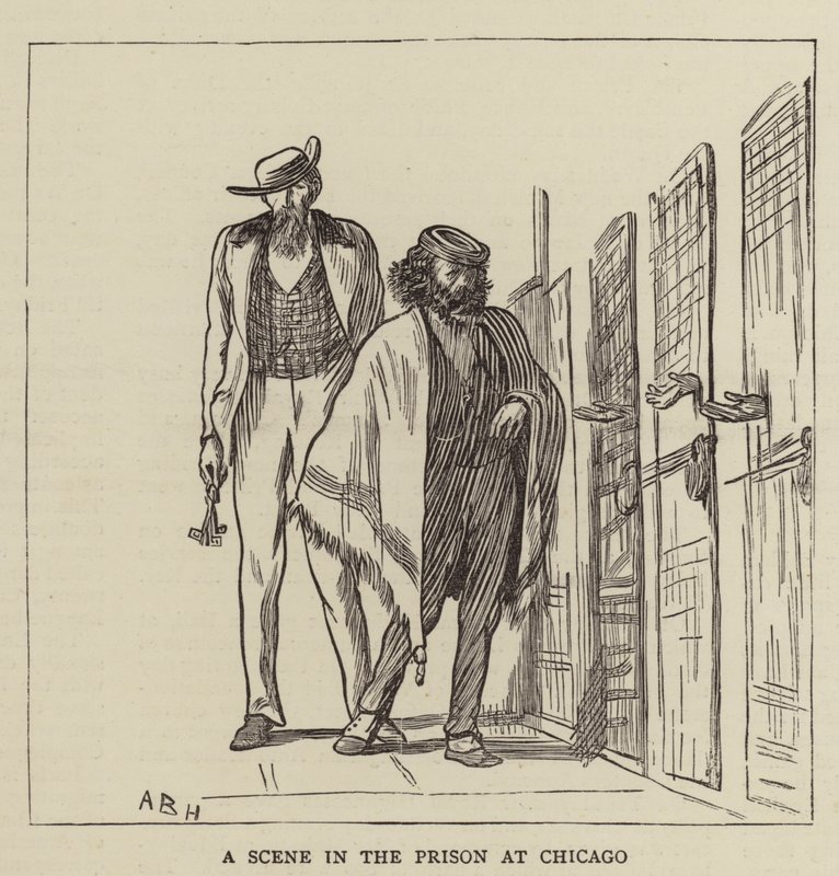 En scene i fengselet i Chicago av Arthur Boyd Houghton