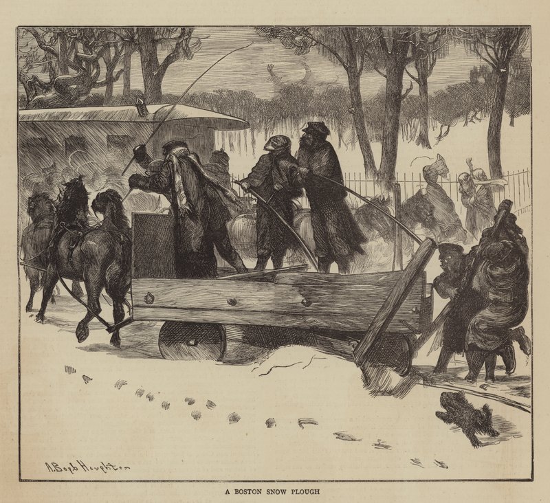 Graphic America, en snøplog fra Boston av Arthur Boyd Houghton