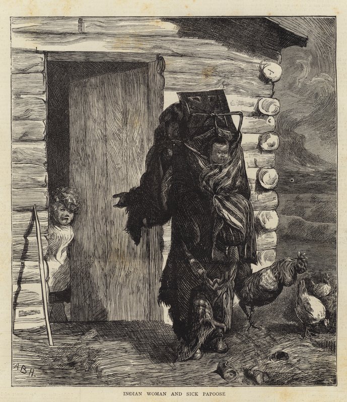 Indisk kvinne og syk Papoose av Arthur Boyd Houghton