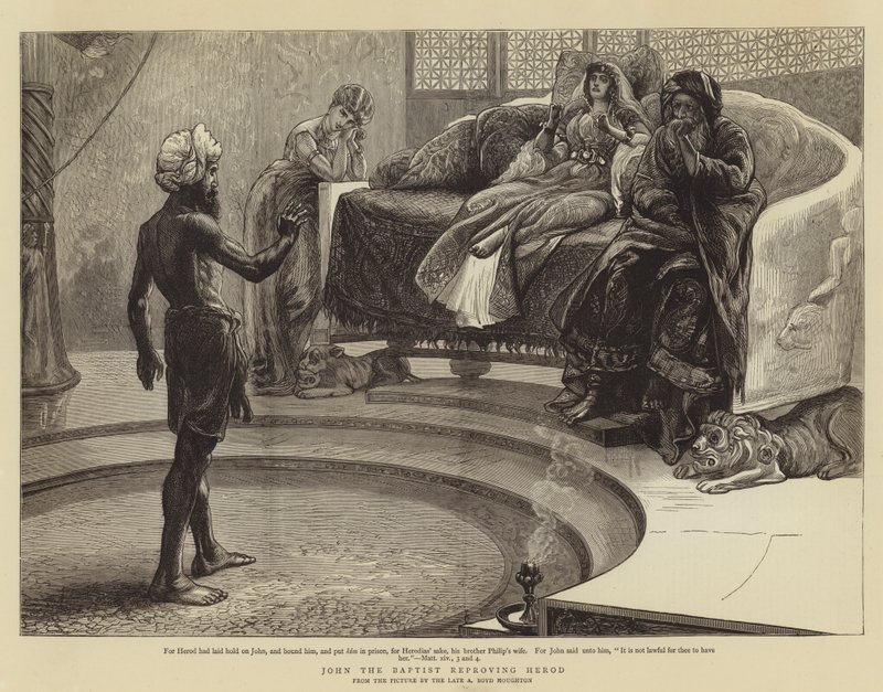 Døperen Johannes irettesetter Herodes av Arthur Boyd Houghton