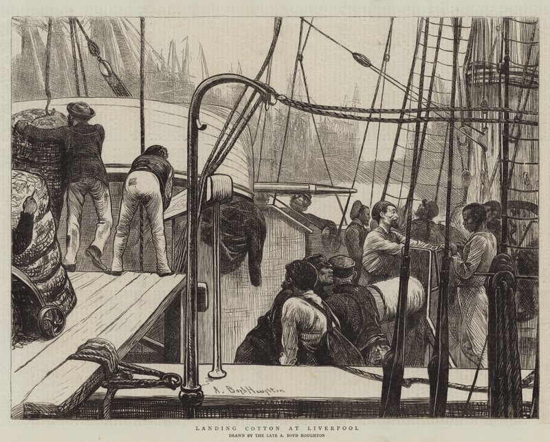 Lander bomull i Liverpool av Arthur Boyd Houghton