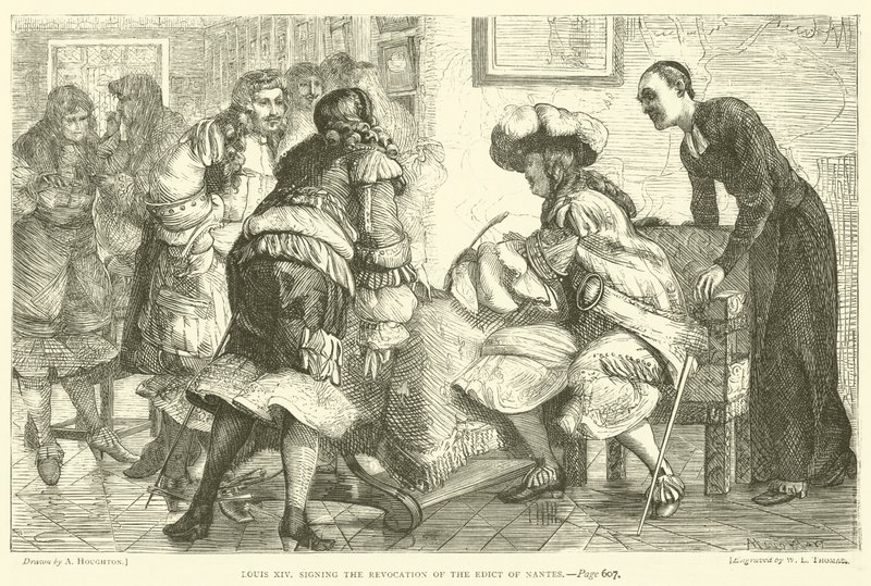 Louis XIV signerer opphevelsen av ediktet av Nantes av Arthur Boyd Houghton