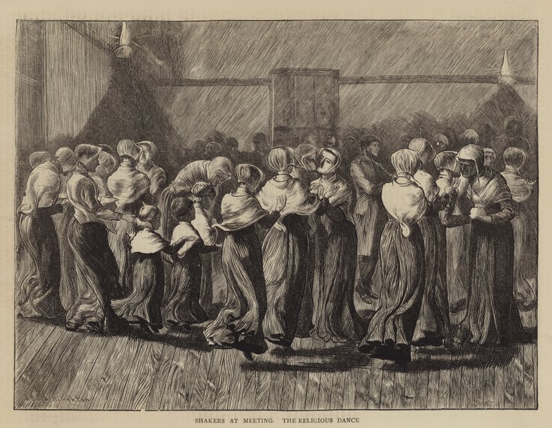 Shakere på møte, den religiøse dansen av Arthur Boyd Houghton