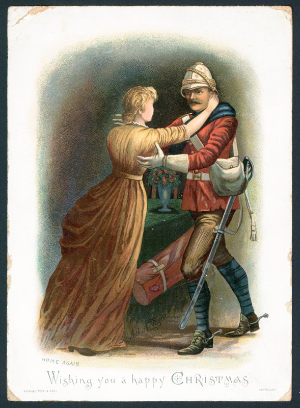 Home Again - Julekort (chromolitho) av Arthur Charles Payne