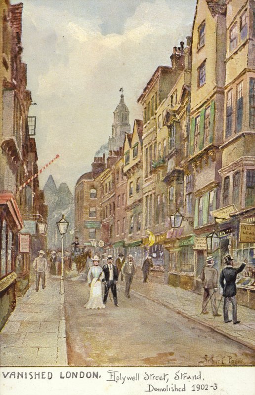 Forsvunnet London - Hollywell Street, Strand, revet 1902-3 av Arthur Charles Payne