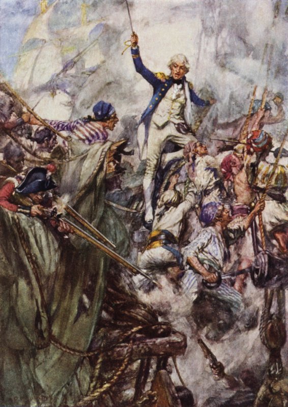 Nelson går ombord på San Josef i slaget ved Cape St Vincent av Arthur David McCormick