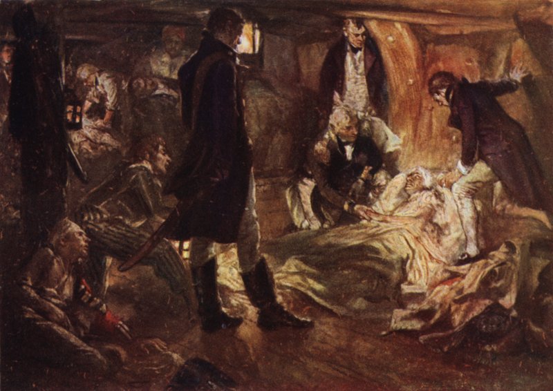Nelson dør i cockpiten til Victory av Arthur David McCormick
