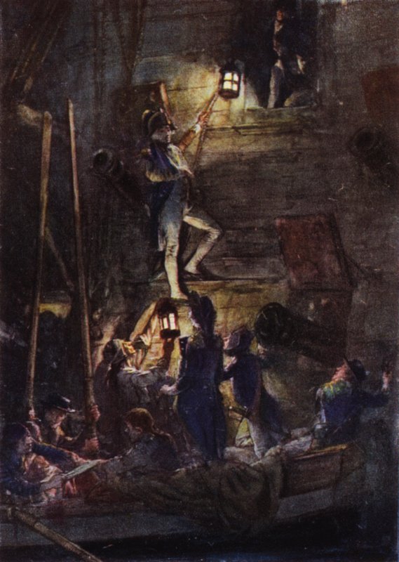 Nelson går om bord på Theseus for å få amputert armen av Arthur David McCormick