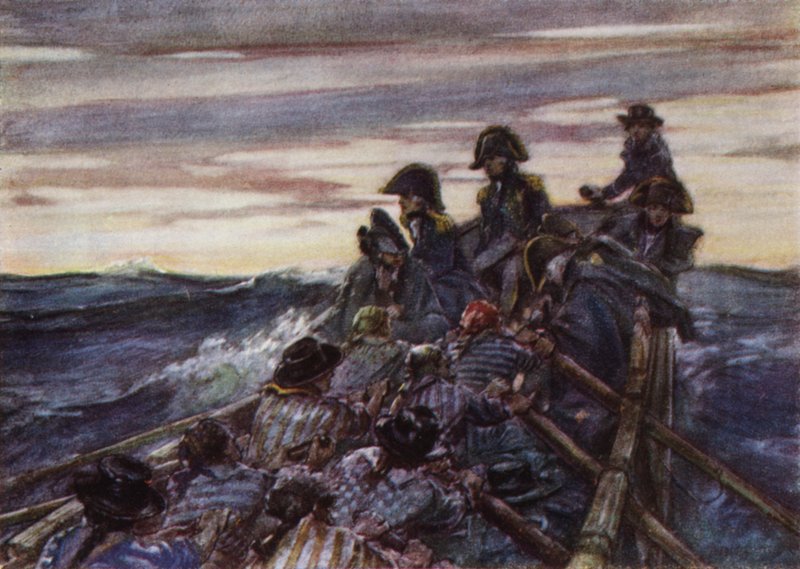 Nelson i en åpen båt i Baltikum skal bli med i flåten av Arthur David McCormick