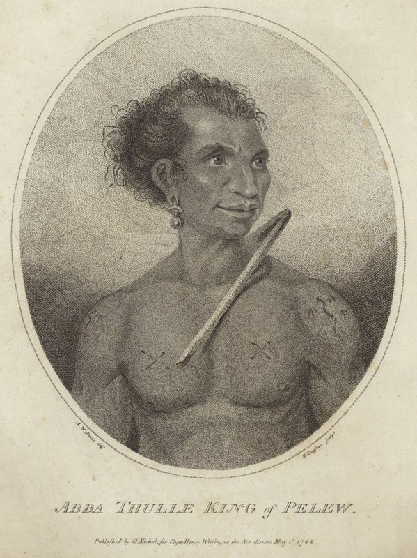 Portrett av Abba Thulle, kongen av Pelew av Arthur Devis