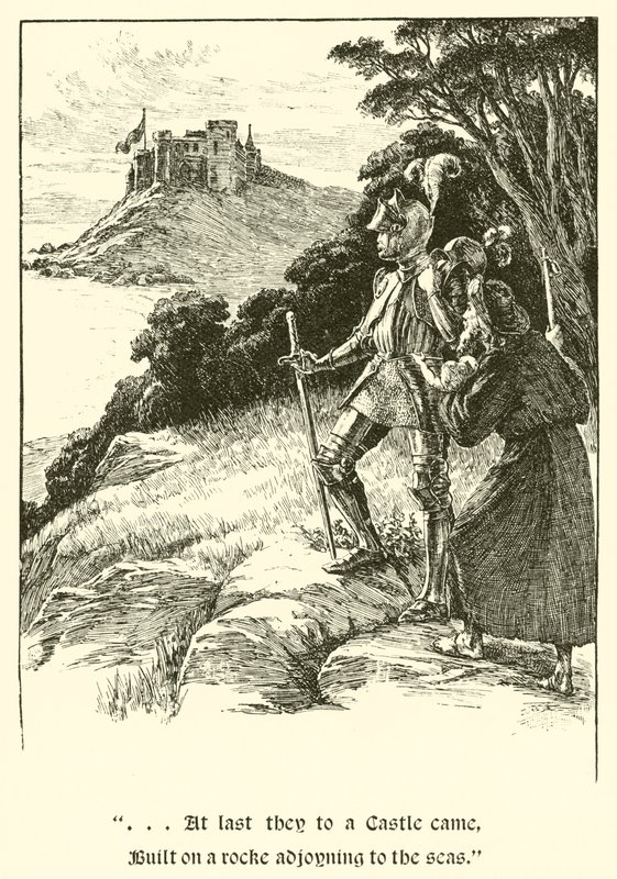 Sir Guyon, De tre søstre (gravering) av Arthur George Walker