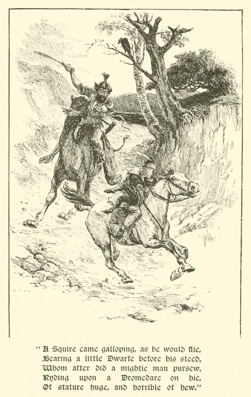 The Squire of Low Degree, The Giant with Flaming Eyes (gravering) av Arthur George Walker