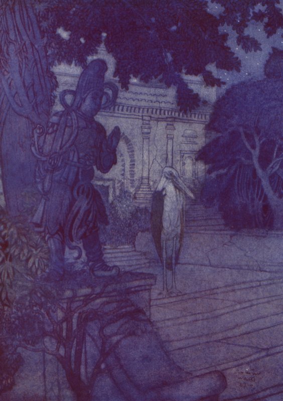 Det er en stillhet der ingen lyd har vært (farge litho) av Arthur George Watts