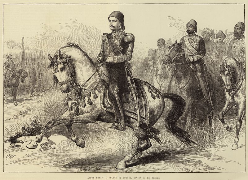 Abdul Hamid II, Sultan av Tyrkia, gjennomgår troppene sine av Arthur Hopkins