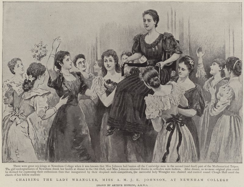 Leder for Lady Wrangler, Miss A M J E Johnson, ved Newnham College, Cambridge av Arthur Hopkins