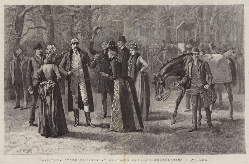 Militære hinderløp i Sandown Park, gratulerer en vinner av Arthur Hopkins