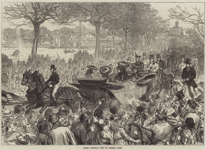 Dronning Victorias besøk i Victoria Park av Arthur Hopkins