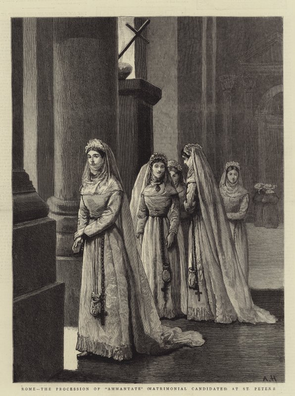 Roma, prosesjonen av Ammantate (ekteskapskandidater) ved Peterskirken av Arthur Hopkins