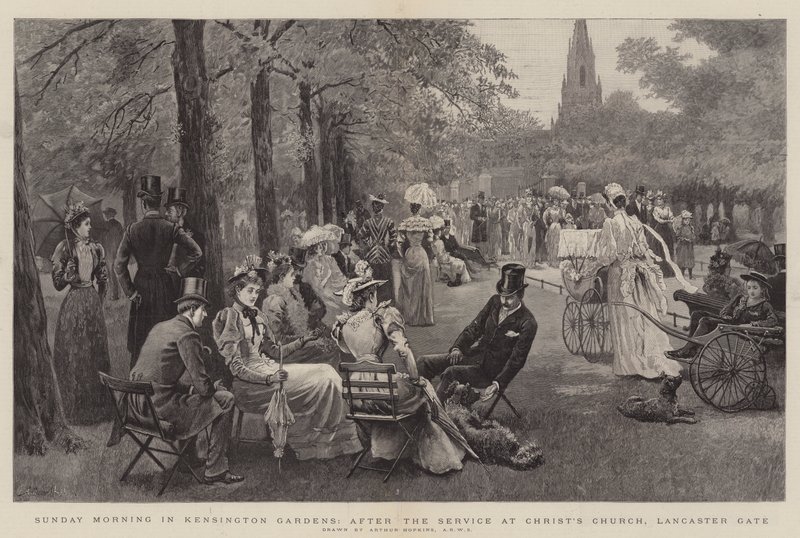 Søndag morgen i Kensington Gardens, etter gudstjenesten i Christ