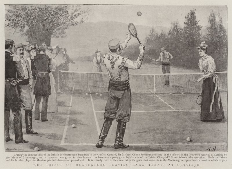 Prinsen av Montenegro spiller Lawn Tennis på Cettinje av Arthur Hopkins