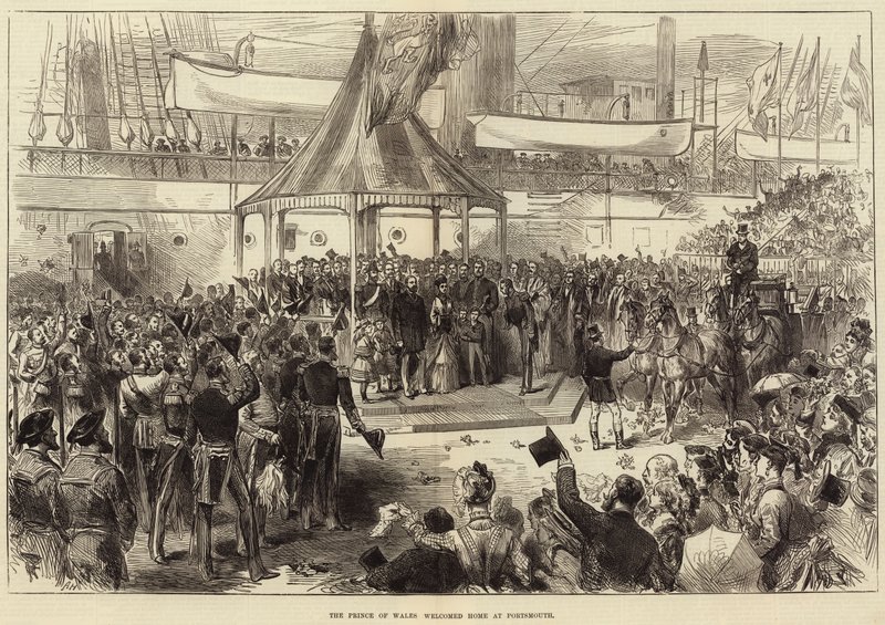 Prinsen av Wales ønsket velkommen hjem i Portsmouth av Arthur Hopkins